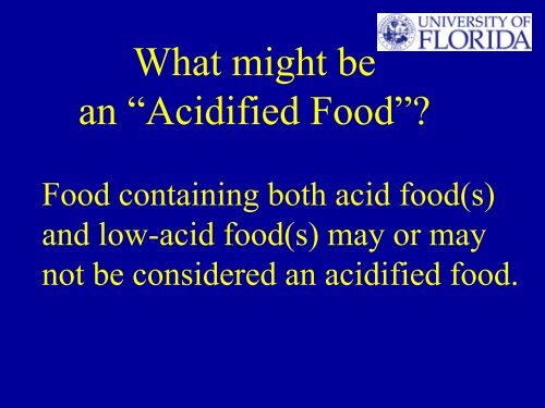 FDA Acidified Foods