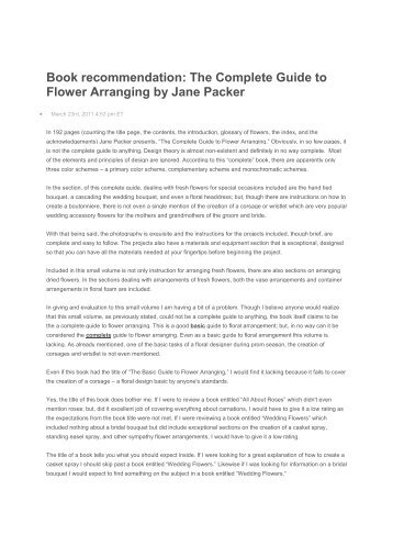 The Complete Guide to Flower Arranging by Jane Packer