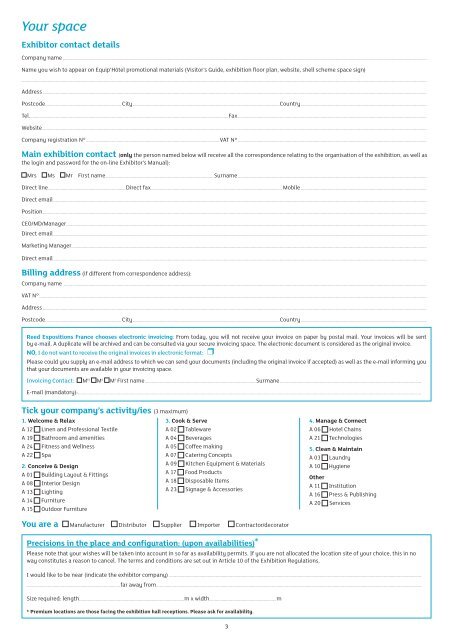 Registration Form www.equiphotel.com