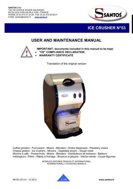 santos ice crusher