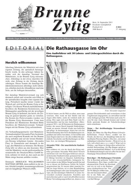 Ausgabe September 2011 - Postgasse Bern, Altstadt, Geschäfte