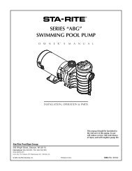 Sta-Rite ABG Pump Owner's Manual - INYOPools.com