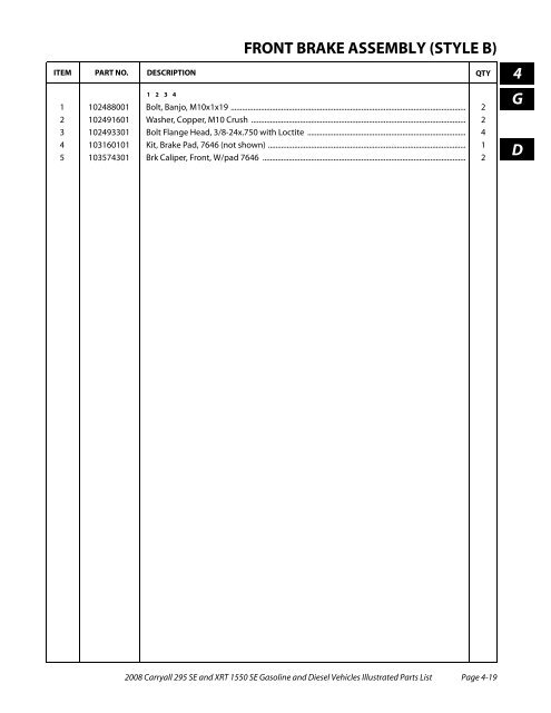 2008 Carryall 295 SE and XRT 1550 SE Illustrated Parts ... - Mobilicab