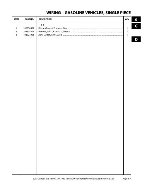 2008 Carryall 295 SE and XRT 1550 SE Illustrated Parts ... - Mobilicab