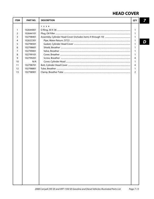 2008 Carryall 295 SE and XRT 1550 SE Illustrated Parts ... - Mobilicab