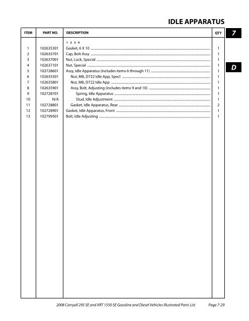 2008 Carryall 295 SE and XRT 1550 SE Illustrated Parts ... - Mobilicab