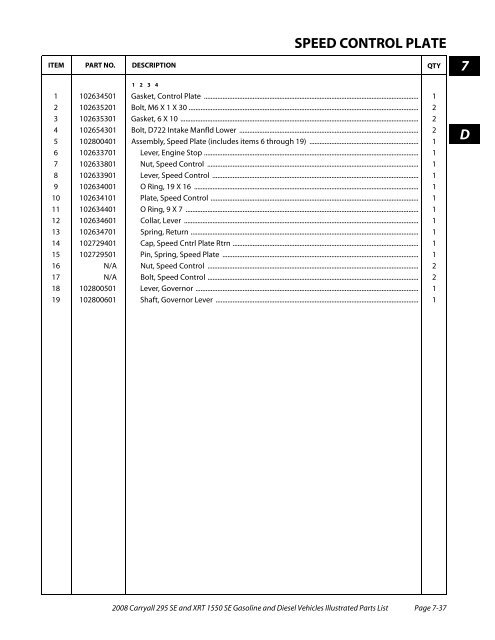 2008 Carryall 295 SE and XRT 1550 SE Illustrated Parts ... - Mobilicab