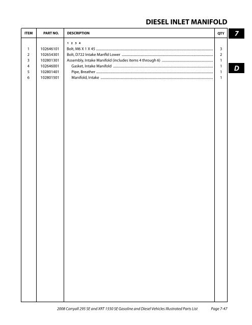 2008 Carryall 295 SE and XRT 1550 SE Illustrated Parts ... - Mobilicab