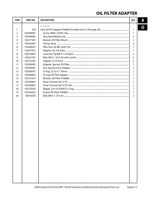 2008 Carryall 295 SE and XRT 1550 SE Illustrated Parts ... - Mobilicab