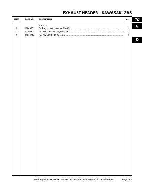 2008 Carryall 295 SE and XRT 1550 SE Illustrated Parts ... - Mobilicab