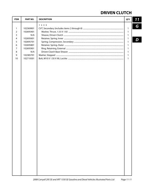 2008 Carryall 295 SE and XRT 1550 SE Illustrated Parts ... - Mobilicab