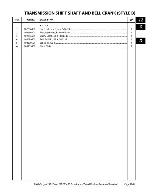 2008 Carryall 295 SE and XRT 1550 SE Illustrated Parts ... - Mobilicab