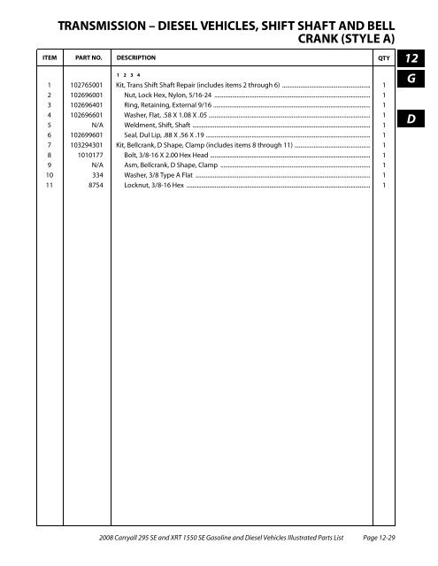 2008 Carryall 295 SE and XRT 1550 SE Illustrated Parts ... - Mobilicab