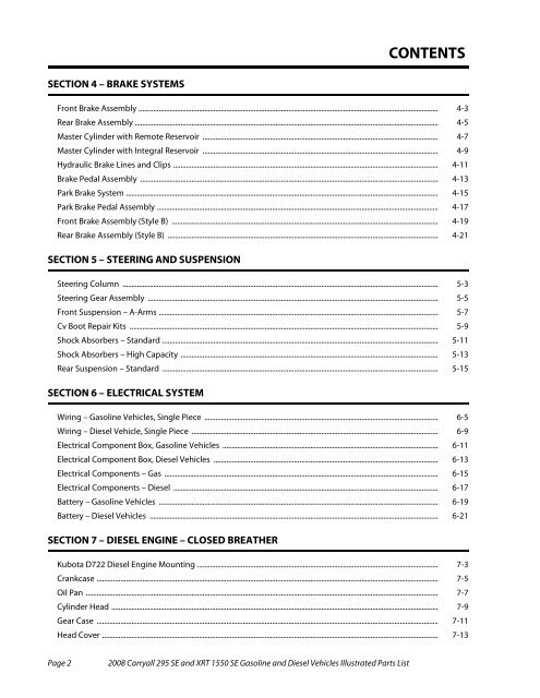 2008 Carryall 295 SE and XRT 1550 SE Illustrated Parts ... - Mobilicab