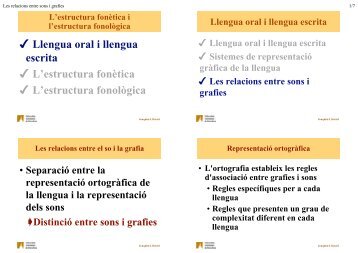 Les relacions entre sons i grafies - Grup de FonÃ¨tica