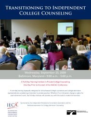 IECA's 2009 Transitioning to Private Practice brochure - Educational ...