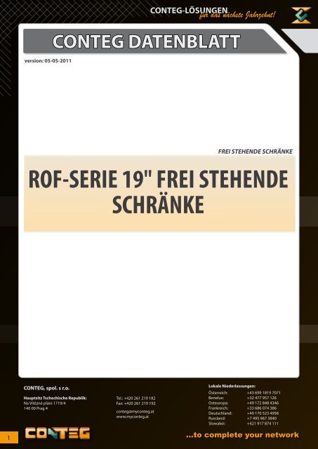 ROF-SERIE 19" FREI STEHENDE SCHRÄNKE - Conteg