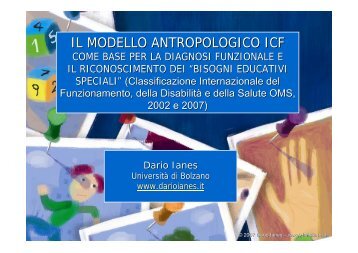 Il modello antropologico ICF come base per la ... - Dario Ianes