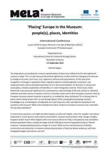 'Placing' Europe in the Museum: people(s), places, identities