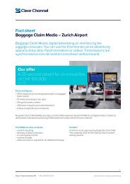 Fact sheet Baggage Claim Media â Zurich Airport ... - Clear Channel