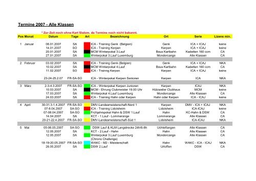 Termine 2007 - Alle Klassen