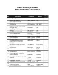daftar referensi/buku baru program d iii analis kimia fmipa uii