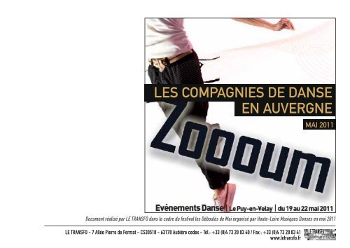 Les compagnies de danse en Auvergne / Mai 2011 (pdf ... - Le Transfo