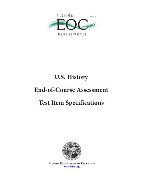 Florida US History End-of-Course Assessment Test Item Specifications