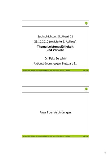 Thema Leistungsfähigkeit und Verkehr - Schlichtung Stuttgart 21