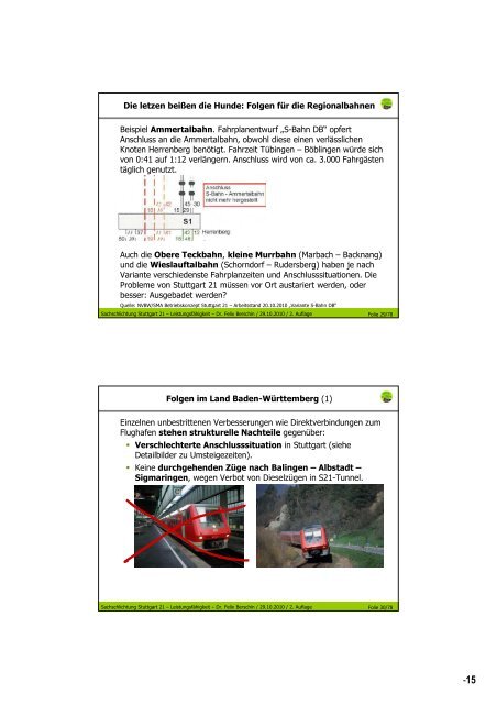 Thema Leistungsfähigkeit und Verkehr - Schlichtung Stuttgart 21