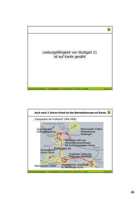 Thema Leistungsfähigkeit und Verkehr - Schlichtung Stuttgart 21