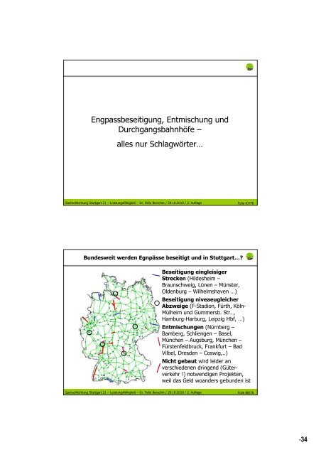 Thema Leistungsfähigkeit und Verkehr - Schlichtung Stuttgart 21