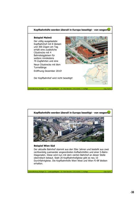 Thema Leistungsfähigkeit und Verkehr - Schlichtung Stuttgart 21