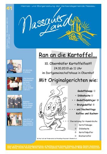 Mitteilungsblatt Ausgabe 41 - 2010 - Verbandsgemeinde Nassau