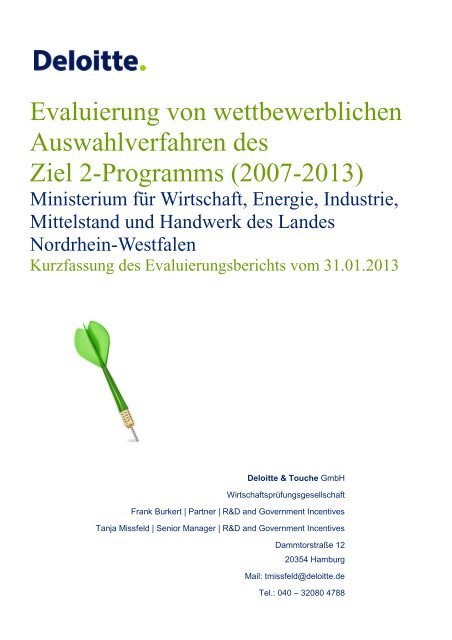 Evaluierung von wettbewerblichen Auswahlverfahren ... - Ziel2.NRW
