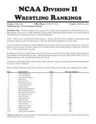 NCAA DIVISION II WRESTLING RANKINGS - D2 Wrestle.com