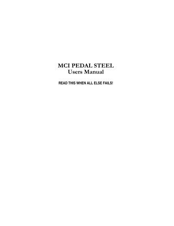 mci pedal steel manual - Carter Steel Guitars
