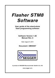 1.1 What is Flasher STM8 Software? - SEGGER Microcontroller