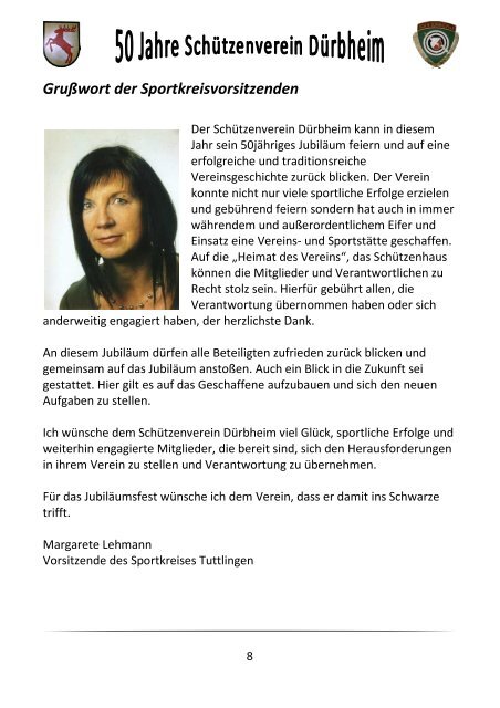 Festschrift - Schützenverein Dürbheim