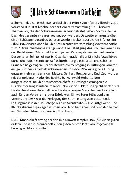 Festschrift - Schützenverein Dürbheim