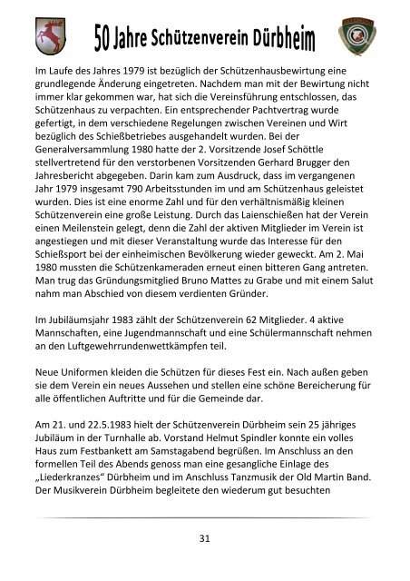Festschrift - Schützenverein Dürbheim