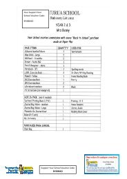 Turua Primary School Stationery Lists - Warehouse Stationery