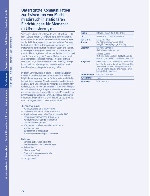 Jahresprogramm 2012 - Schoenbrunn.de