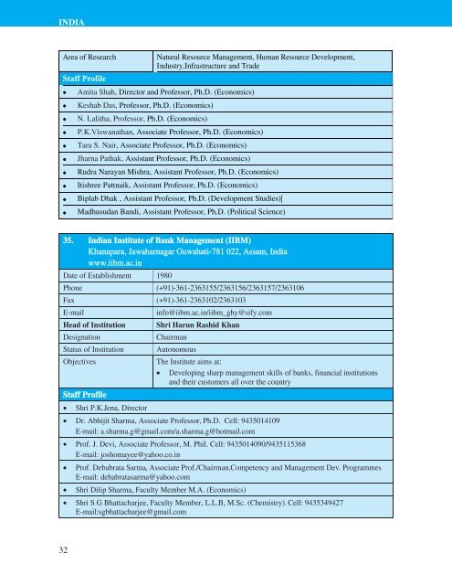 Directory of HRD Institutions & Experts in the SAARC Region