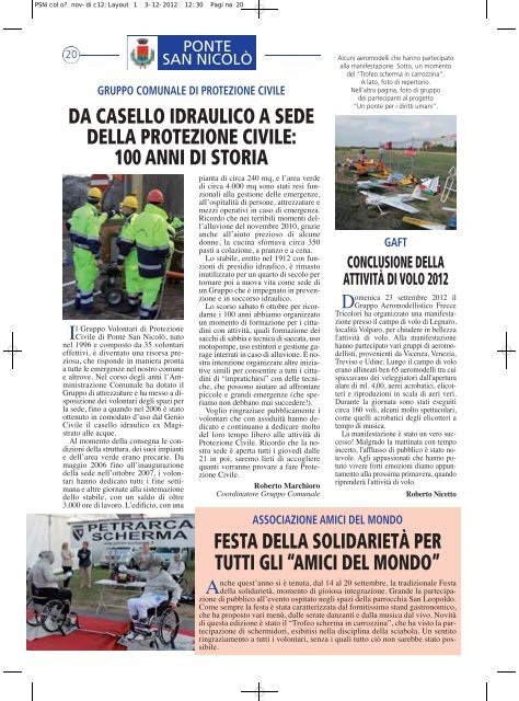 Notiziario PSN dicembre 2012 - Comune di Ponte San NicolÃ²