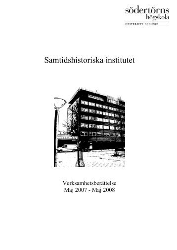 Samtidshistoriska institutet - SÃ¶dertÃ¶rns hÃ¶gskola