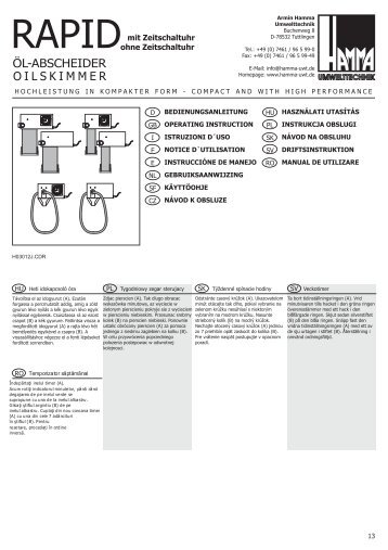 H03012J-Anleitung Rapid.cdr - Armin Hamma Umwelttechnik