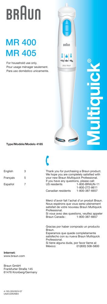 Multiquick - Braun Consumer Service spare parts use instructions ...