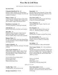 Wave Bar & Grill Menu