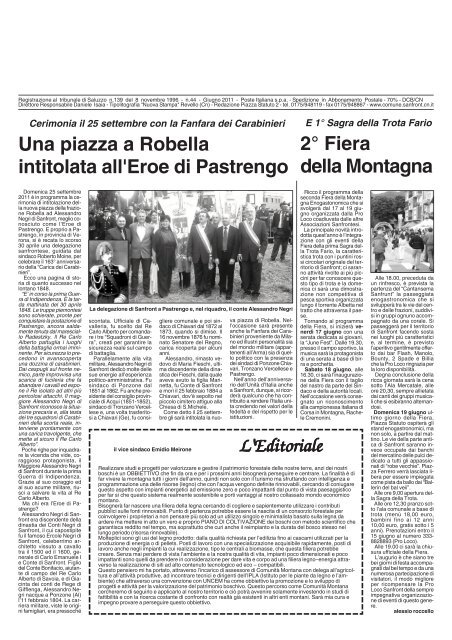 Leggi il Giornale - Comune di SANFRONT